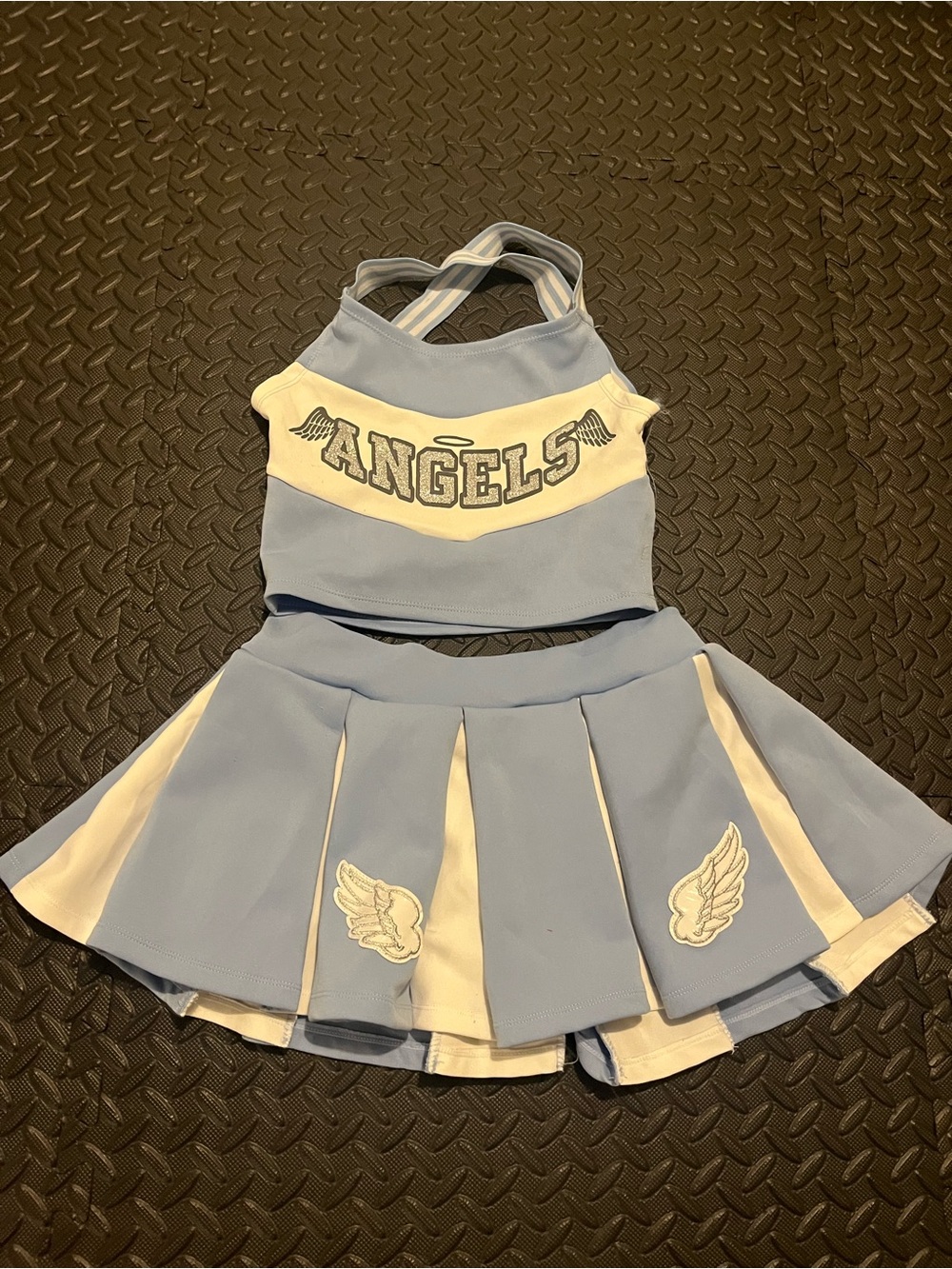 Girls Light Blue and White 'Angels' Dance Cheer Halloween Costume Set